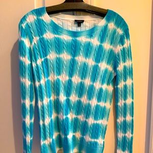 BEAUTIFUL TALBOTS BRAND COTTON LIGHT BLUE TIE DYE SWEATER SIZE XS